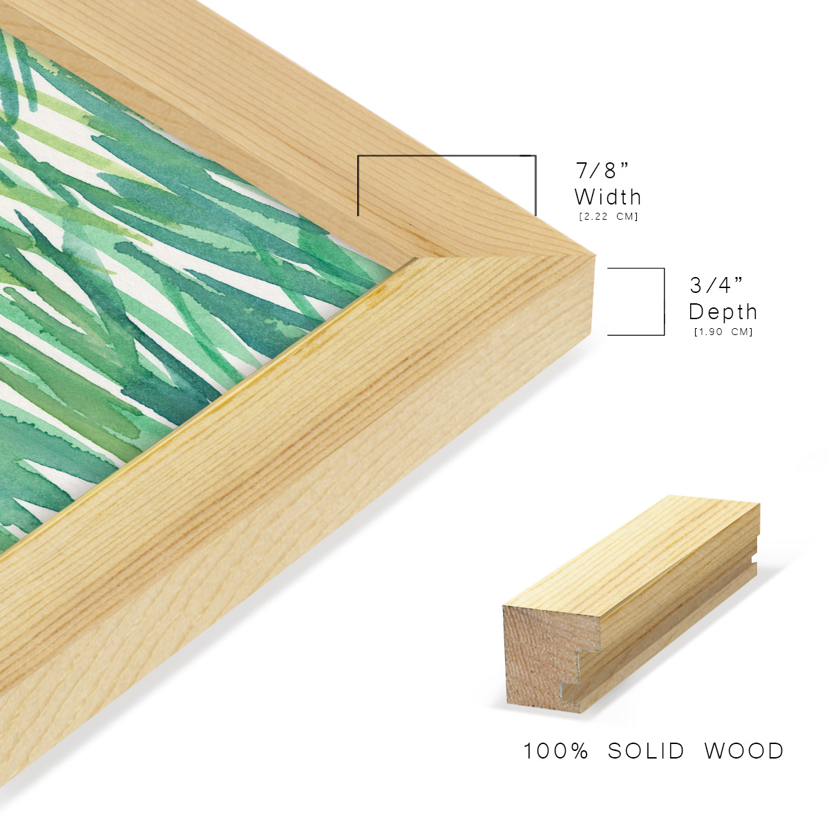 Just Grass I - Framed Print w/glass - Natural Wood