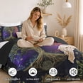 thumbnail image 4 of Flymme Bedspread for Twin Size Bed,2-Piece Tree of Life Quilt Set Reversible Lightweight Coverlet with Shams Soft Microfiber Bedding for All Season, 4 of 9