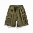 thumbnail image 4 of KPOPLK Chino Shorts Men 5 Inch Inseam Mens Twill Shorts Cargo Casual Cotton Drawstring Classic Stretch Hiking Straight Short Size XXXXL,Brown, 4 of 5