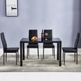 thumbnail image 5 of Ktaxon Modern Dining Table Set for 4, Black Glass Dining Table Set with 4 PU Upholstered Chairs, Rectangle Dining Table with Chairs for Kitchen Breakfast, 5 of 6