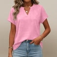 thumbnail image 4 of Resicozy Womens Summer Tops Short Sleeve Basic Casual V Neck T Shirts Trendy Lightweight 2026 Pink L, 4 of 7