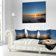 thumbnail image 3 of Designart Dark Sunset in Gulf of La Spezia - Seascape Throw Pillow - 18x18, 3 of 5