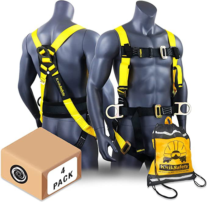 Personal Protective Equipment KwikSafety Charlotte, NC Dorsal Ring Side D-Rings Construction Industrial Roofing HURRICANE OSHA ANSI Fall Protection Full Body Safety Harness w/Back Support