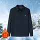 thumbnail image 4 of Blusa y camisa de manga larga con cuello vuelto para hombre, color liso, intensificación de patrón, cálida, con cuello vuelto, blusa de poliéster para hombre., 4 of 4