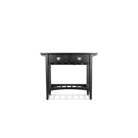 Solid Hardwood Wine Stand with Glass & Bottle Storage - 36" Bar Cabinet