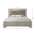 thumbnail image 3 of Luxury King Size Led Bed With Crocodile Texture And Crystal Headboard Bedroom Furniture: Champagne Skin Slats, 3 of 5