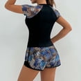 thumbnail image 7 of HOMBOM Short Sleeve Rash Guard Bathing Suit for Women Swim Top with Shorts Pool Floral Modest Black Two Piece Young Womans Swimwear, 7 of 7