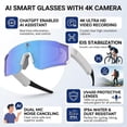 thumbnail image 2 of AAI Smart Glasses with Camera, 4K HD Video Recording Sunglasses with Camera, with UV400 Lens. Dual Mic Noise Canceling, EIS Stabilization, IP54 for Cycling Hiking (Orange), 2 of 7