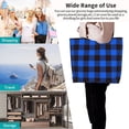thumbnail image 4 of Yiaed Buffalo Plaid Blue Black Print Handbag for Women Tote Purse Shoulder Bag Large Fashion Hobo Purse Handbag Shopping Tote, 4 of 5