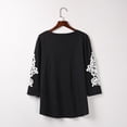thumbnail image 5 of Babysbule Womens Clearance Tops Women's Lace Three Quarter Sleeve V-Neck T-Shirt Loose Shirts Casual Tee Tops, 5 of 8