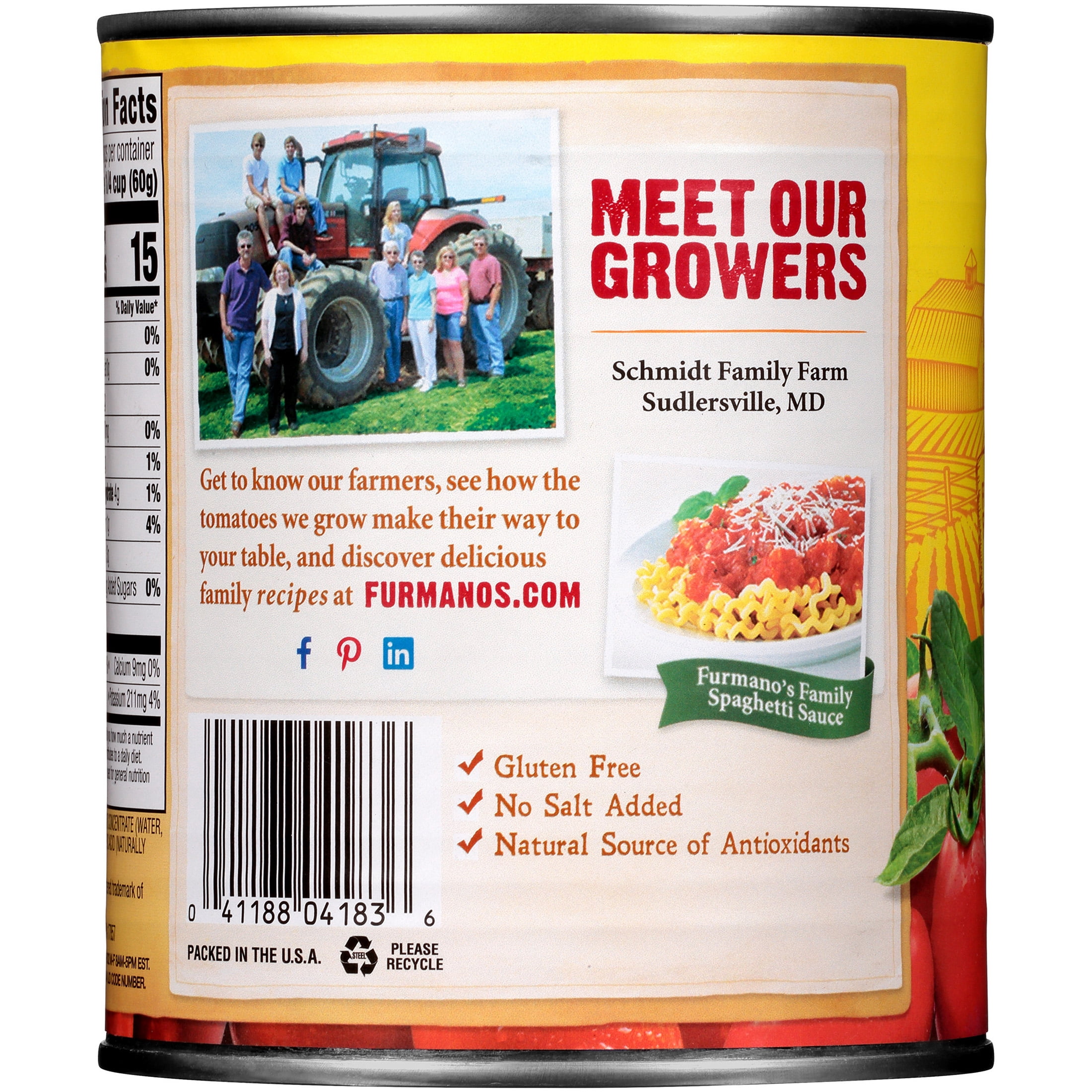 (6 pack) Furmano's Tomato Puree, 28oz, Can
