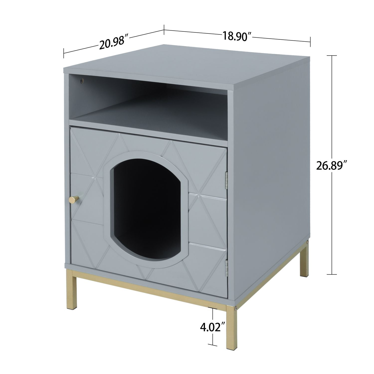 Pefilos 26" Enclosed Cat Litter Box Furniture with Storage Space, Hidden Cat House Enclosure for Indoor, Gray Pefilos 26" Enclosed Cat Litter Box Furniture with Storage Space, Hidden Cat House Enclosure for Indoor, Gray