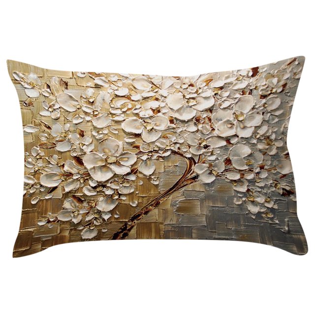 Ofertas del Viernes Negro 2024: Funda de almohada rectangular, tamaño estándar, de satén, con diseño de pintura al óleo, para cojines decorativos de 30 x 50 cm.