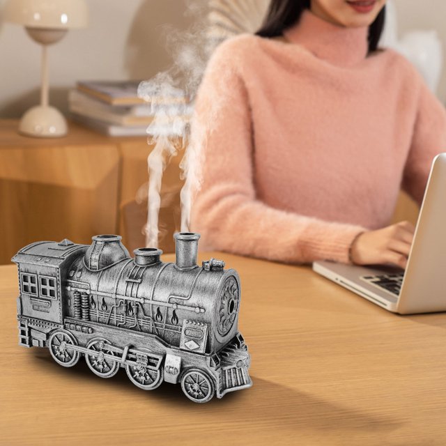 Difusor de aromaterapia en forma de Tren, Humidificador de Niebla fría Con 2 modos de luz con temporizador y control remoto para dormitorio, sala de estudio y oficina