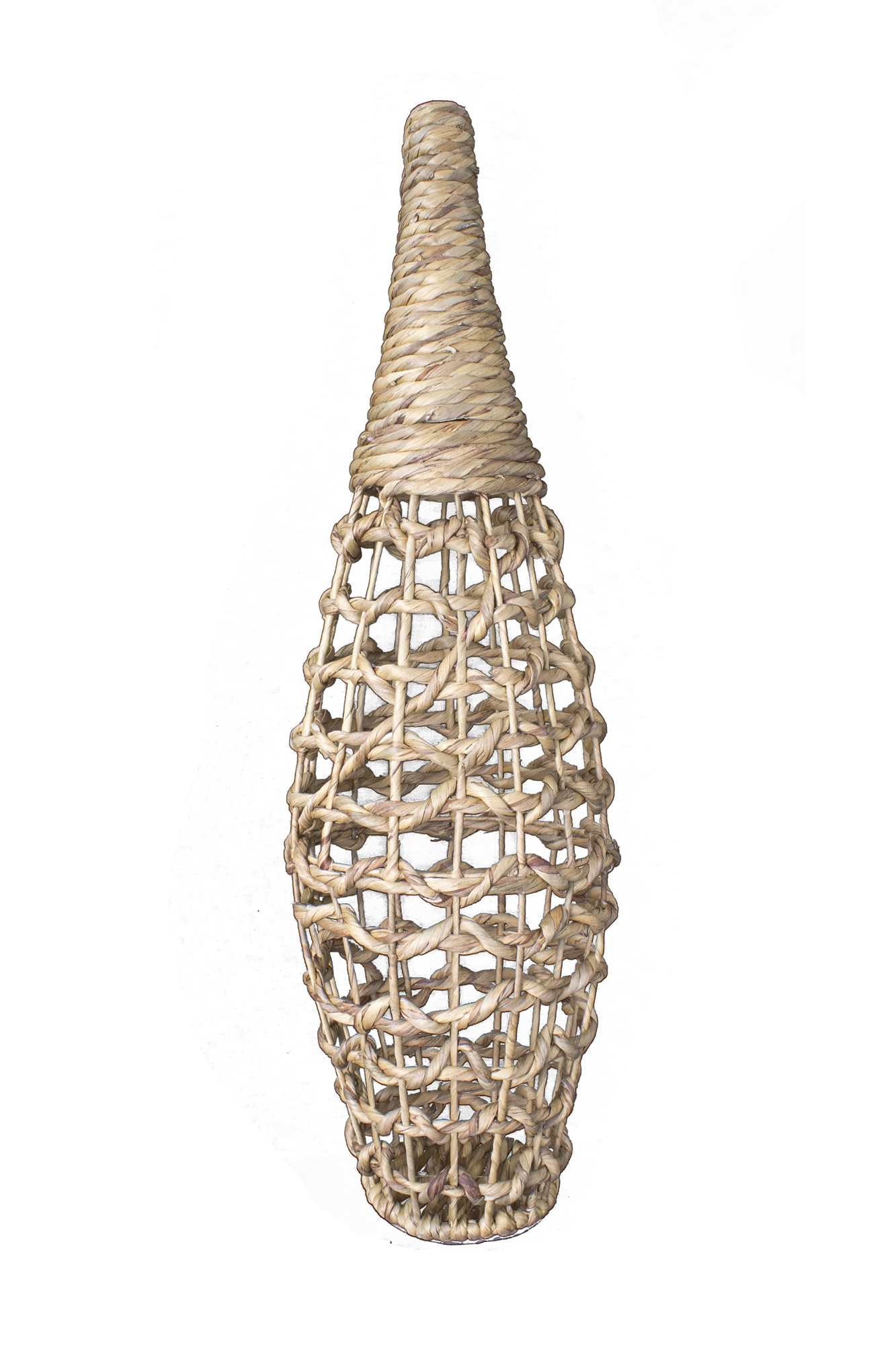 36 Woven Floor Vase Natural Water Hyacinth