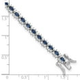 thumbnail image 2 of 5.25mm 925 Sterling Silver Rhodium Plated With Blue and White Cubic Zirconia Bracelet 7.5 Inch Link Bracelet for Women, 2 of 2