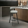 thumbnail image 5 of Armen Living Flynn30" Swivel Bar Stool in Black Metal with Light Gray Faux Leather, 5 of 11