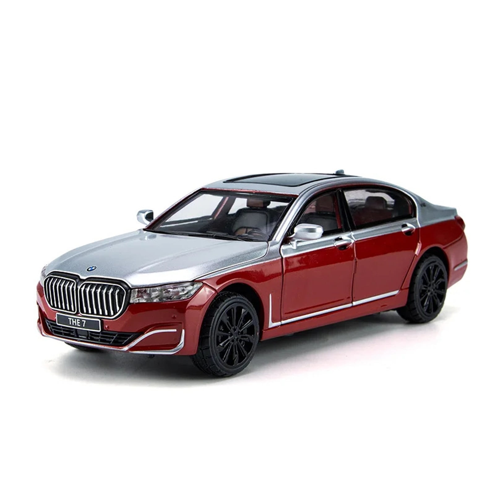 CHUNYAN 1/24 BMW THE 7 760Li Miniature Diecast Toy Car Vehicle Model 1:24 Pull Back Sound & Light Doors Openable Collection Gift Kid
