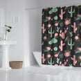 thumbnail image 3 of Southwestern Succulent and Cactus Shower Curtain 72x84, Retro Desert Cactus Art, Boho Style, Quick-Dry Polyester Fiber for Bathtubs and Bathrooms, 3 of 5
