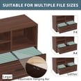 thumbnail image 4 of LVB Wood Lateral Filing Cabinet Drawer, Farmhouse File Cabinet Printer Stand with Storage Shelves, Printer Cabinet Fits A4 Letter Legal Size with Hanging File Folder for Home Office, 32.7" Walnut, 4 of 18