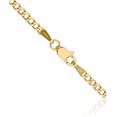 thumbnail image 3 of 10K Solid Yellow Gold 2.5mm Curb Link Chain Necklace, 3 of 5