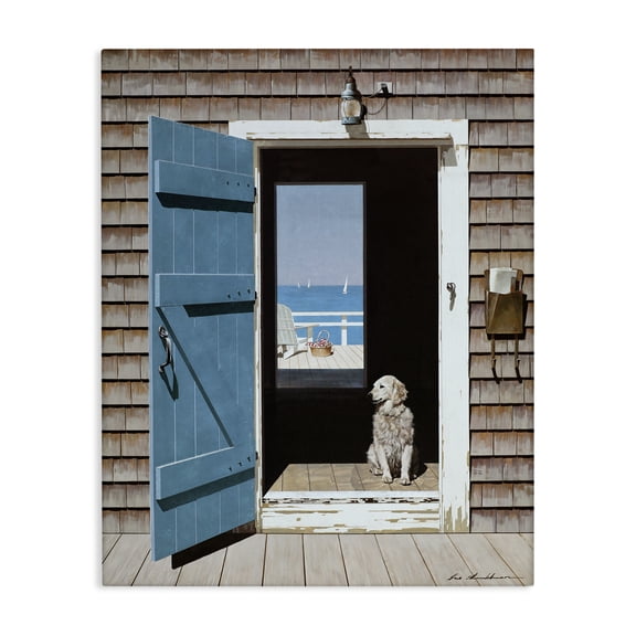 Stupell Industries Rustic Lodge Dog Between Coastal Doorways Canvas Art, 16 x 20, by Zhen-Huan Lu