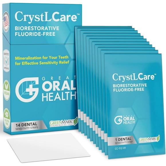 CrystLCare Tooth Sensitivity Treatment for Rapid and Long Lasting Relief for Adults & Kids – Sensitive Teeth Dental Strips for Hydroxyapatite Enamel Remin
