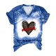 thumbnail image 5 of Fiudx Camisas de Mujer Top de Manga Corta con Estampado Degradado para Mujer, Top Sexy de Verano con Cuello En V y Estampado Regular para El Día Del Mes, 5 of 6