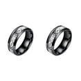 thumbnail image 4 of Maytalsory Show Personality Fashionable Dragon Pattern Ring Made With Titanium Steel Black+ silver 2Set, 4 of 6