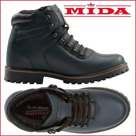 - MIDA Men’s Winter Boots: Leather And Fur Waterproof Snow Shoes, Non-Slip OC SystemSole, Safety Ice Footwear, Warm And Comfortable
