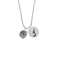 thumbnail image 2 of Delight Jewelry Silvertone Snake Wrapped Around Spinner Silvertone Script Initial Disc - J - Charm Necklace, 20"+3", 2 of 4