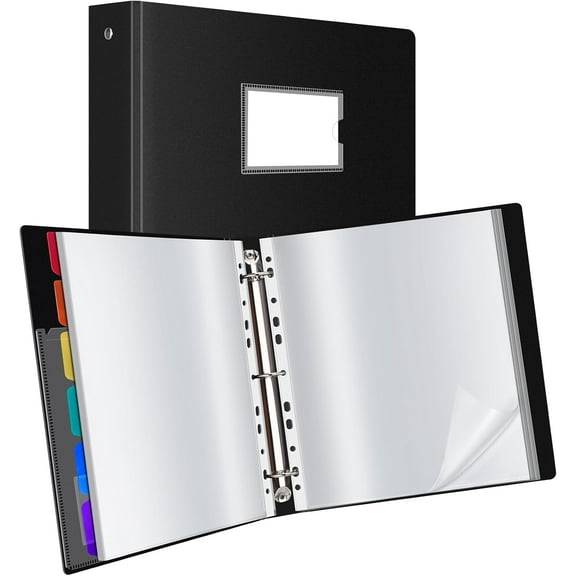 50-Pocket Binder with Plastic Sleeves for Letter/A4 Size(11" x 8.5"), Document Organizer Papers, Certificates and Artwork, Colorful PP Divider Pages Presentation