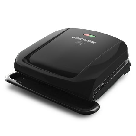 George Foreman 4-Serving Removable Plate Electric Grill and Panini Press, Black, (Best Small Indoor Grill)