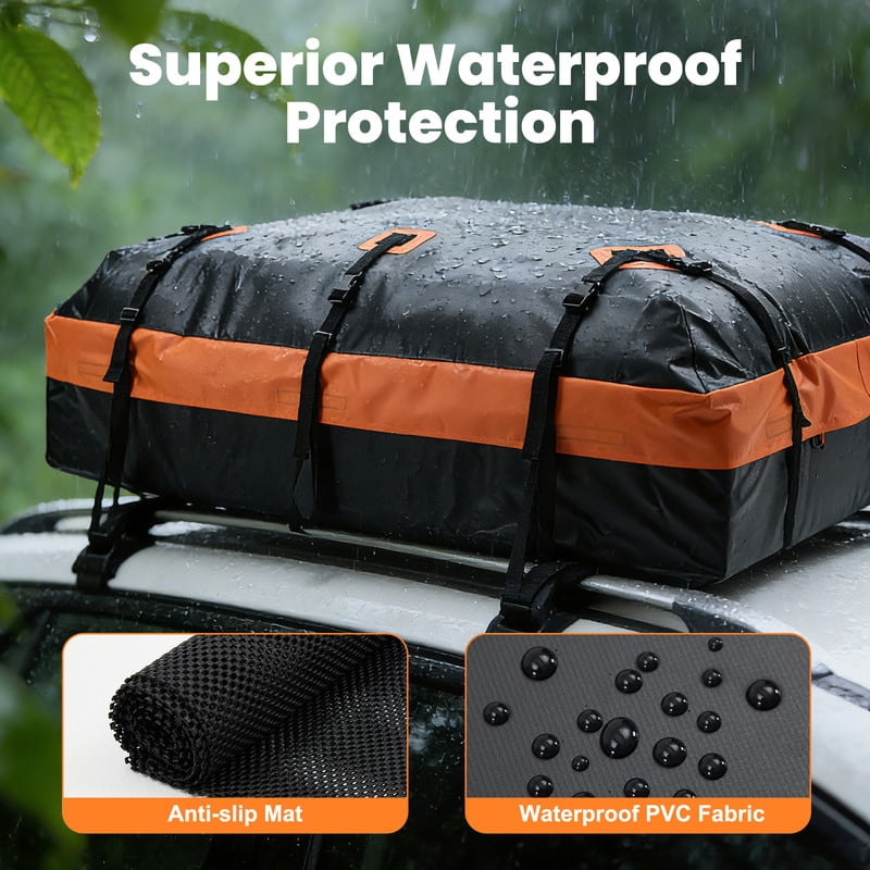 Gianna 20 cu ft Waterproof Rooftop Cargo Carrier Bag with Anti‑Slip Mat for All Vehicles with/without Roof Rack