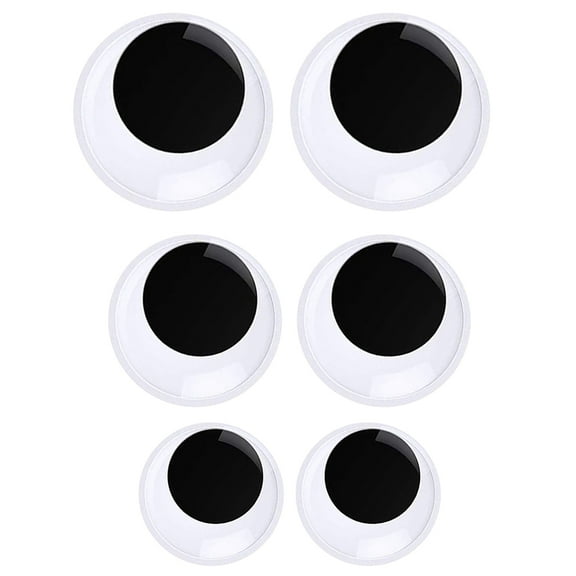 3 Pairs Jumbo Wiggle Eyes Self-Sticky DIY Craft Eyeballs for Christmas Embellishments Costumes 4CM 5CM 6CM