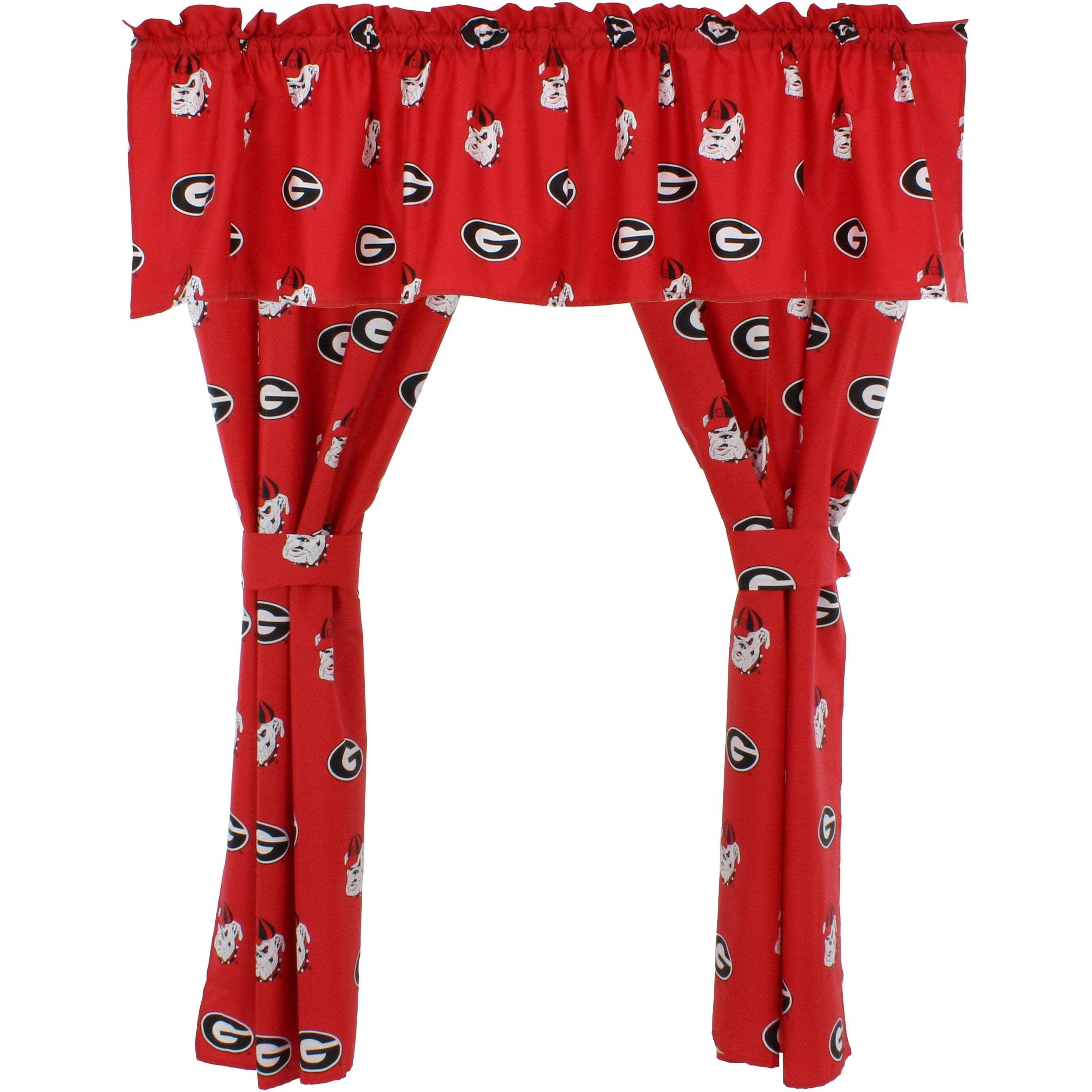 Georgia Bulldogs 100% Cotton, 84" x 15" Curtain Valance, 1 Panel