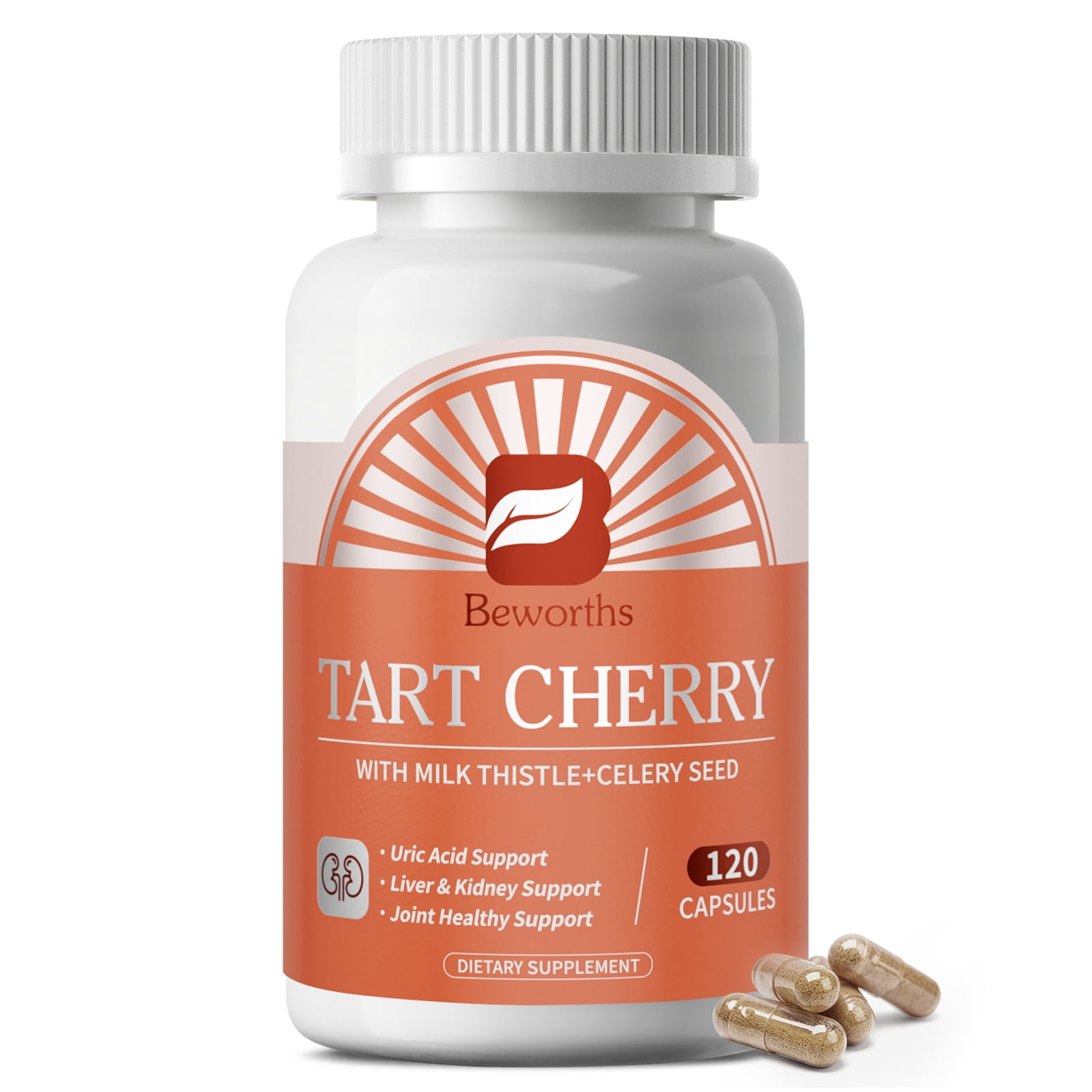 Tart Cherry & Celery Seed Extract Supplement - Advanced Cleanse & Liver Health, Joint Comfort & Mobility Support - 120 Capsules