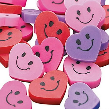 48 Heart Smile Face Mini Erasers 3 4 New Wedding Table 48 Heart Smile Face Mini Erasers 3 4 New Wedding