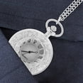thumbnail image 4 of Reloj de bolsillo vintage con números romanos, reloj de bolsillo retro en relieve con cadena, 4 of 7