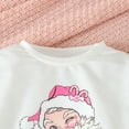 thumbnail image 4 of Weebloom Christmas Baby Girl Outfit Toddler Girls Long Sleeve Xmas Cartoon Prints T Shirt Pullover Tops Bell Bottoms Pants Outfits Clothes Sets White 3-4 Years, 4 of 6