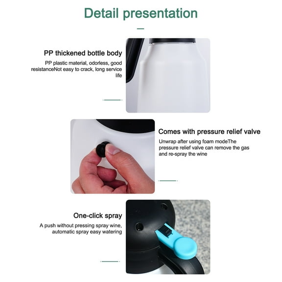Cleaning Handheld Pump Watering Sprayer 1.8L Electric Car Cleaning Bottle Practical Car Washing Foam Bottle Multifunctional Gardening Watering Agricultural Irrigation Device