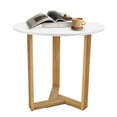 thumbnail image 6 of KithKasa 31.5" Round Dining Table for Dining Room,White MDF Top,Wooden Legged,2 to 4 Persons, 6 of 8