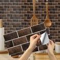 thumbnail image 2 of Yeetfub 6 Sheet Peel and Stick Backsplash Subway Tile for Kitchen 6"x12" Waterproof Backsplash Tile Peel and Stick Wall Tiles for Bathroom Kitchen Camper Shower Furniture Brown, 2 of 7