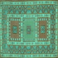 thumbnail image 1 of Ahgly Company Indoor Square Persian Turquoise Blue Traditional Area Rugs, 5' Square, 1 of 4