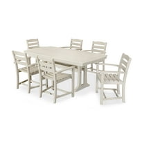 POLYWOOD 7 Piece La Casa Arm Chair Dining Set in Sand