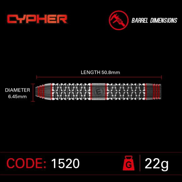 Winmau Cypher Steel Tip Dart Set 22 gram 90% Tungsten Alloy