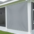 thumbnail image 3 of Covers & all Outdoor Vinyl Curtain, 18 Oz Heavy Duty Waterproof UV & Weather Resistant Blackout Drapes for Patio Cabana Pergola Gazebo Porch, Rustproof Grommets Top & Bottom (4'H x 8'W, Gray), 3 of 7