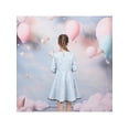 thumbnail image 5 of Girls Dress Blue Crewneck Pearl Tweed Elegant Vintage Long Sleeve Casual 6 Years, 5 of 9