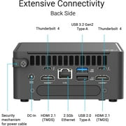 Asus NUC 15 Pro RNUC15CRHC70000U Barebone System - Mini PC - Intel Core 7 240H - Intel Chip - DDR5 SDRAM Maximum RAM Support - 2 Total Memory Slots - NVMe Controller - Intel - IEEE 802.11be - Bluet...