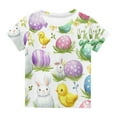 thumbnail image 6 of Wancir Kids Easter Bunny T-Shirt with Colorful Eggs and Floral Design, Soft Tee for Girls, Comfortable and Stylish, Ages 3-14, 6 of 8